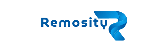 Cropped Blue Modern Initial R Business Logo